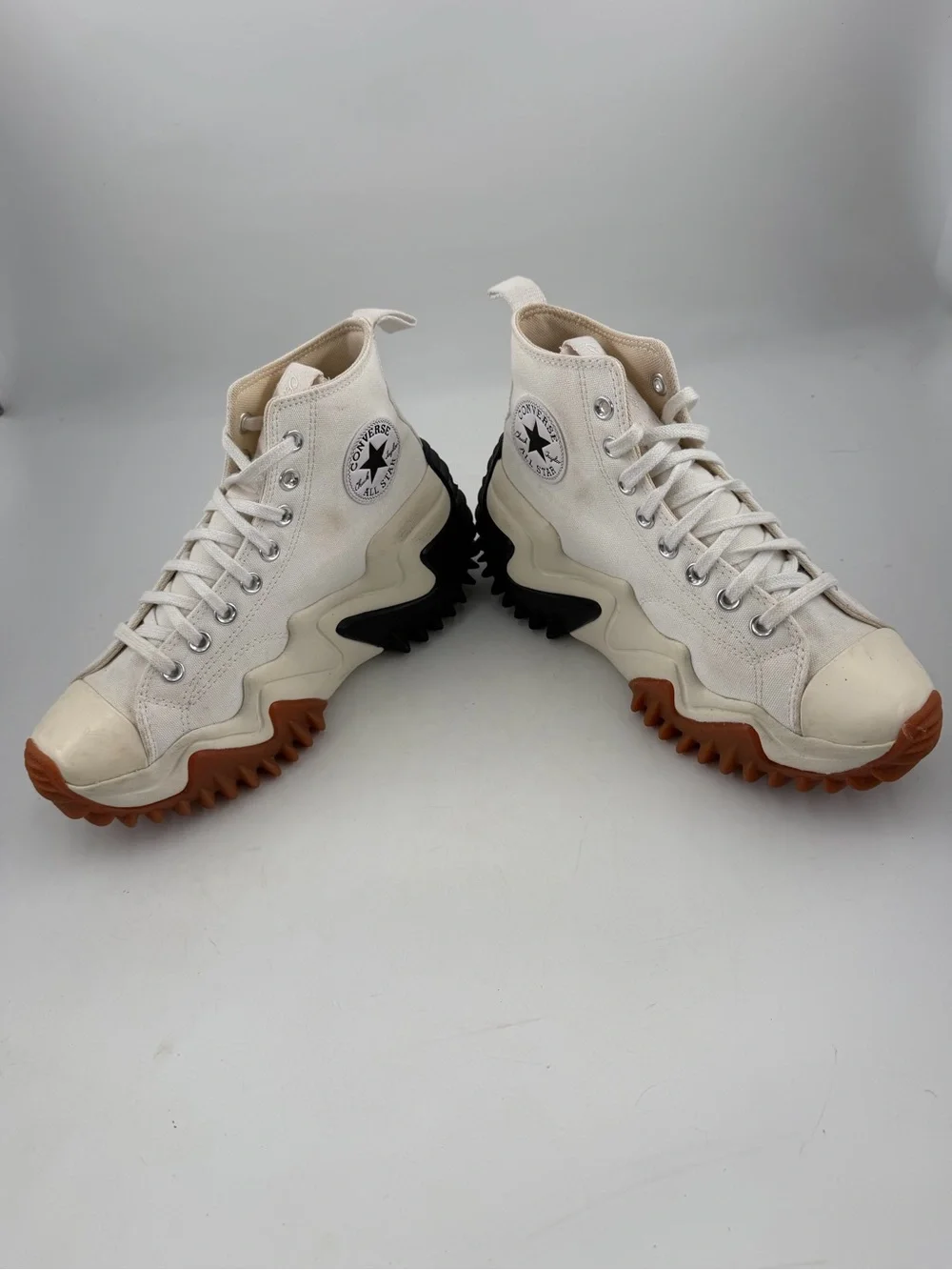 👞 Converse Run Star Motion Hi White canvas Platform Sneakers- M/7 - W/8.5